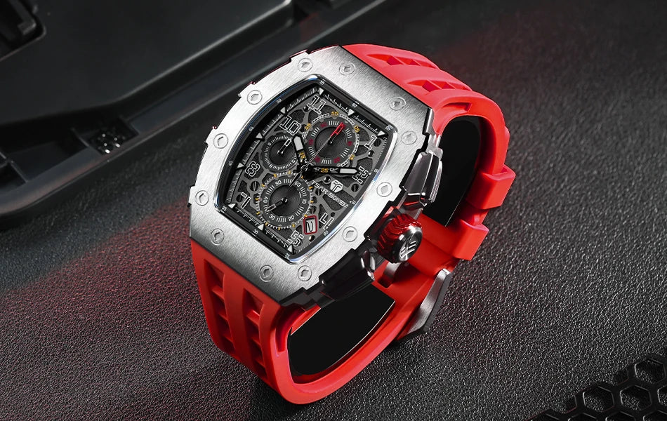 Luxury Brand Tonneau Design Waterproof Clock Stainless Steel Wristwatch Rectangle