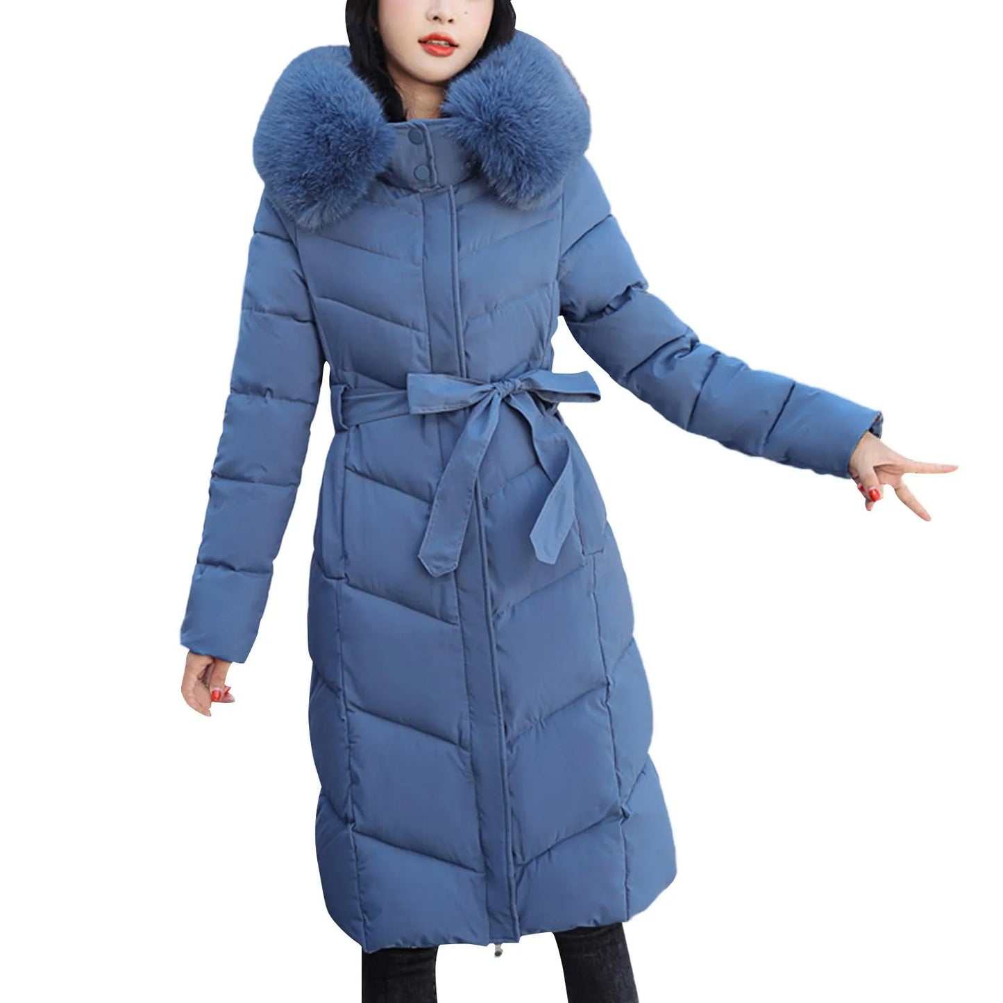 Women'S Winter Jackets Parkas 2024 Women Casual Solid Coat Jacket Hooded Pocket Reversible Wear Zipper Pocket Jaqueta Feminina