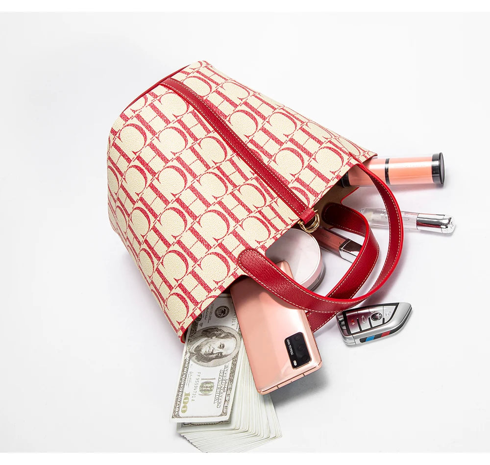 CH Large Capacity Daily Commuter Crossbody Bag Fashion Letter Print Design Ladies Temperament Shoulder Bag Versatile Premium