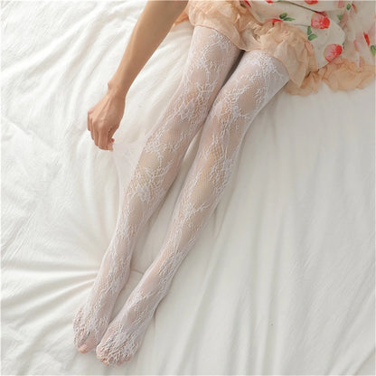 Pantyhose Lace Mesh Floral Pattern Print Nylon Stocking Leggings