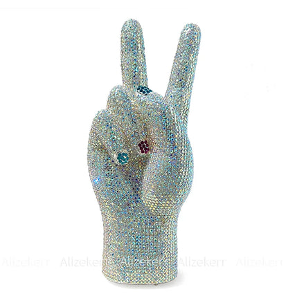 Victory Hand Shaped Diamond Evening Luxury Designer Unique Stylish Rhinestone Purse