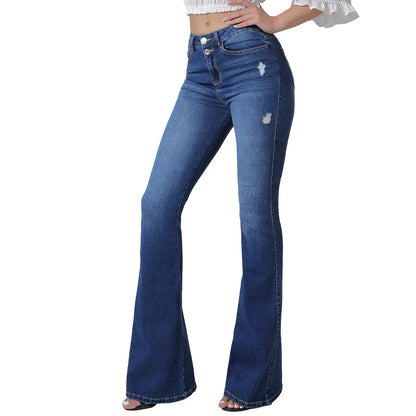 Boot Cut Jeans For Women Fashion Slim Denim Flare Pants Casual