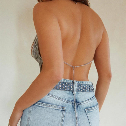 Chest Accessories Tassel Bra Jewelry Metal Multi-Layer Body Chain Bodycon Crop Top Silver-45CM / One Size / CHINA Gold-45CM / One Size / CHINA Silver-45CM / One Size / CHINA-Gold-45CM / One Size / CHINA-