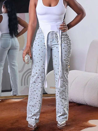 Women's Beading Jeans High Waist Slim Spring Casual Denim Pant Vintage Fashion 2024 Streetwear Straight Jeans Trousers 2024 Light Blue / 5XL / CHINA Light Blue / XL / CHINA Light Blue / XXL / CHINA Light Blue / 5XL / CHINA-Light Blue / XL / CHINA-Light Blue / XXL / CHINA-Light Blue / XXXL / CHINA-Light Blue / 4XL / CHINA-Light Blue / L / CHINA-