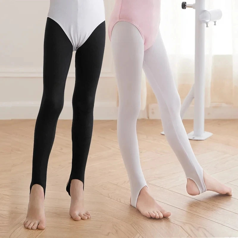 Gymnastics With Hole Pantyhose Women Stirrup Pants Tights Girls Ballet Dance