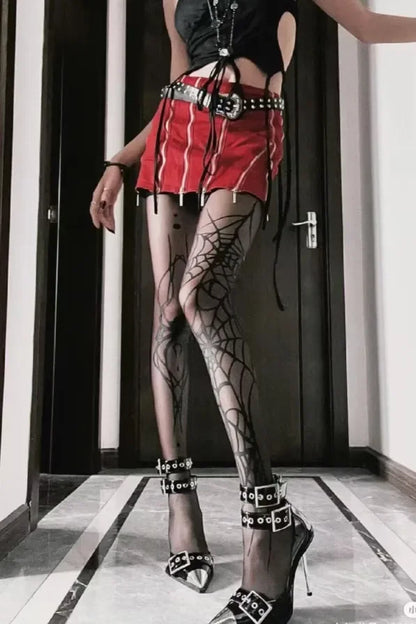 Gothic Vintage Dark Fishnet Tights Stocking Women Emo Spider Web Witch Pantyhose 02 01 02-01-