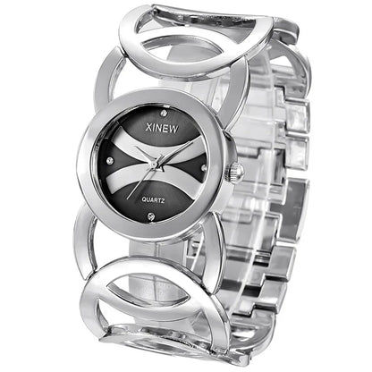 Ladies Casual Golden Luxury Quartz Bracelets Watch