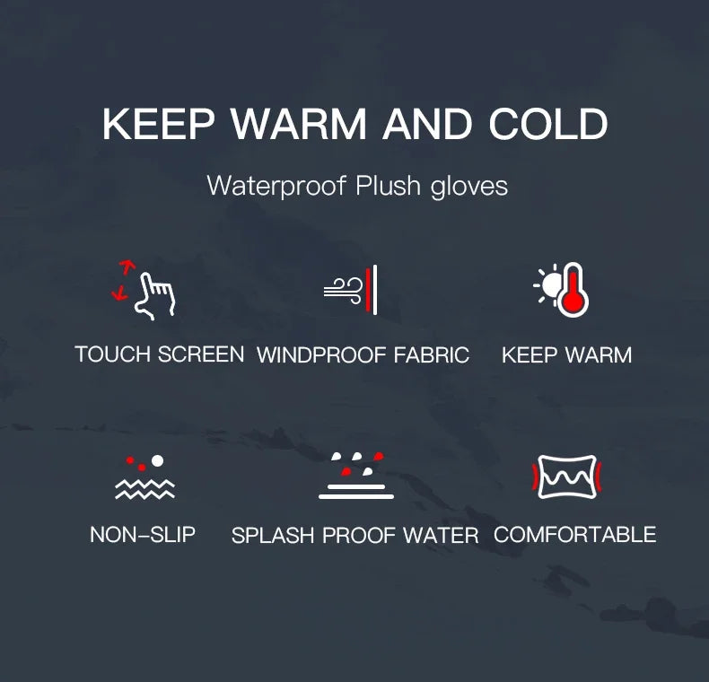 Thermal Winter Gloves For Men Women Touchscreen Warm Outdoor Cycling Driving Motorcycle Gloves Windproof Non-Slip Womens Gloves