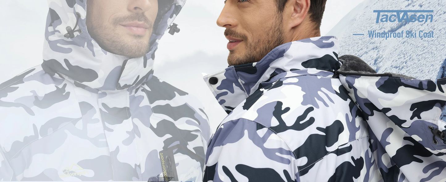 Fleece Lining Mountain Jacket Mens Hiking Outdoor Removable Hooded Coats Ski Snowboard Parka Winter Outwear