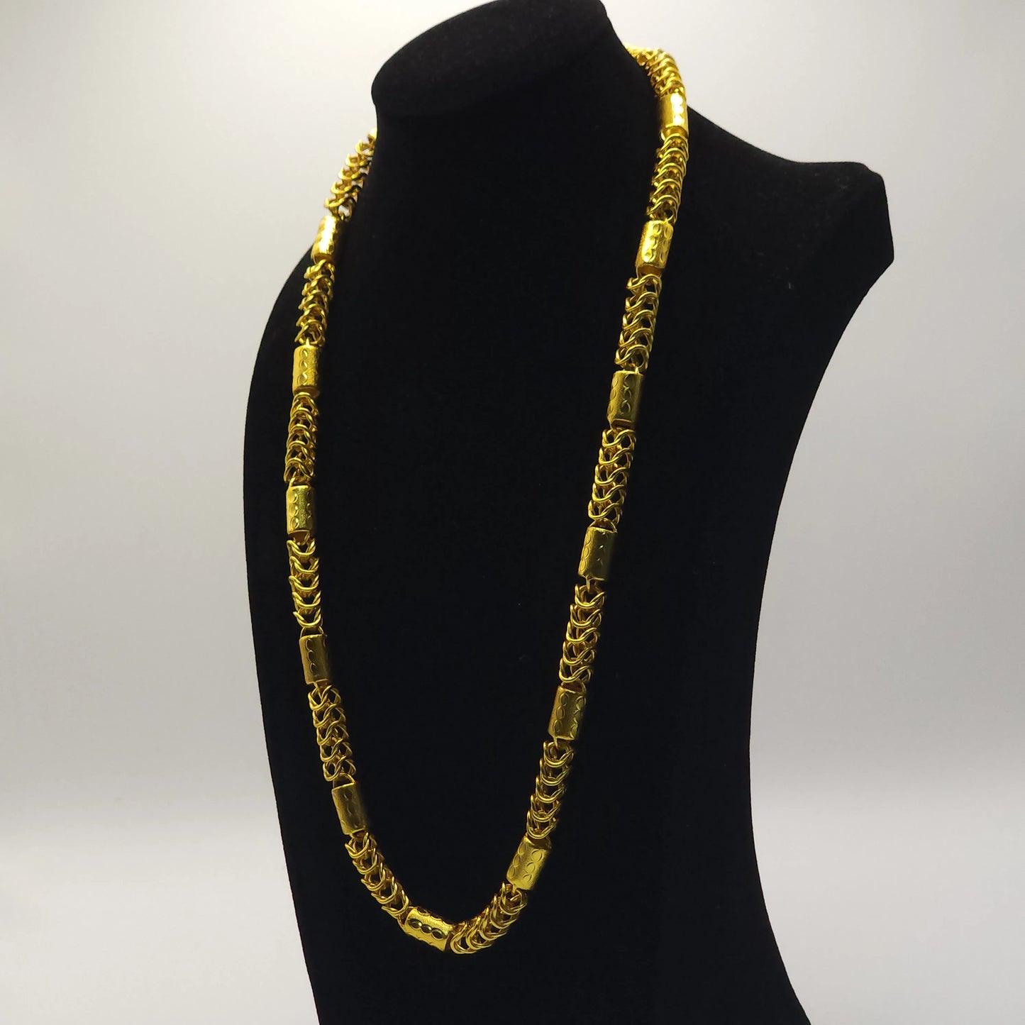 Luxurious 9999 24K real gold versatile dragon bone necklace fashionable men's and women's necklace gold jewelry