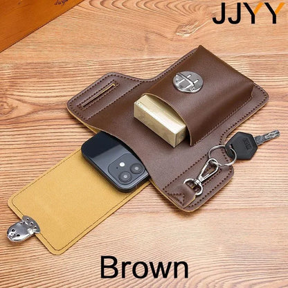 1PC Multifunctional Mens Leather Mobile Phone Bag Belt Clip Travel Hiking Case Cover