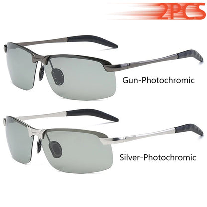 Men Photochromic Polarized Chameleon Glasses Change Color Sun Glasses Day Night Vision UV400
