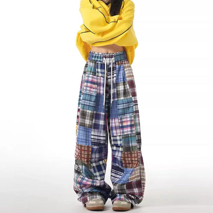 Women's Plaid Pants Harajuku Streetwear Y2k Retro Sweatpants 2000s Trashy 90s Aesthetic Vintage Trousers Fashion Casual Clothes