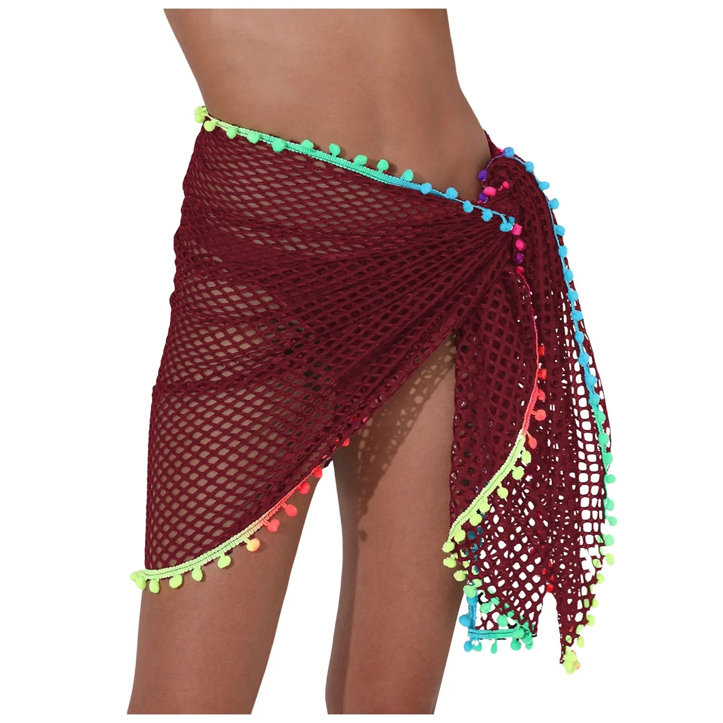 Beach Cover Ups For Women Sarong Sheer Bikini Chiffon Wraps Skirts For Swimwear