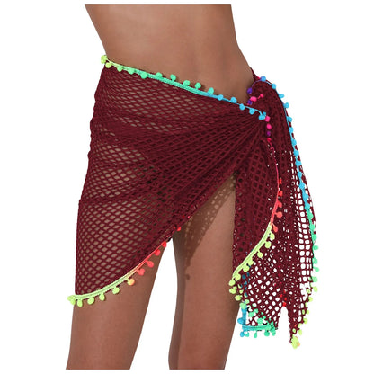 Beach Cover Ups For Women Sarong Sheer Bikini Chiffon Wraps Skirts For Swimwear
