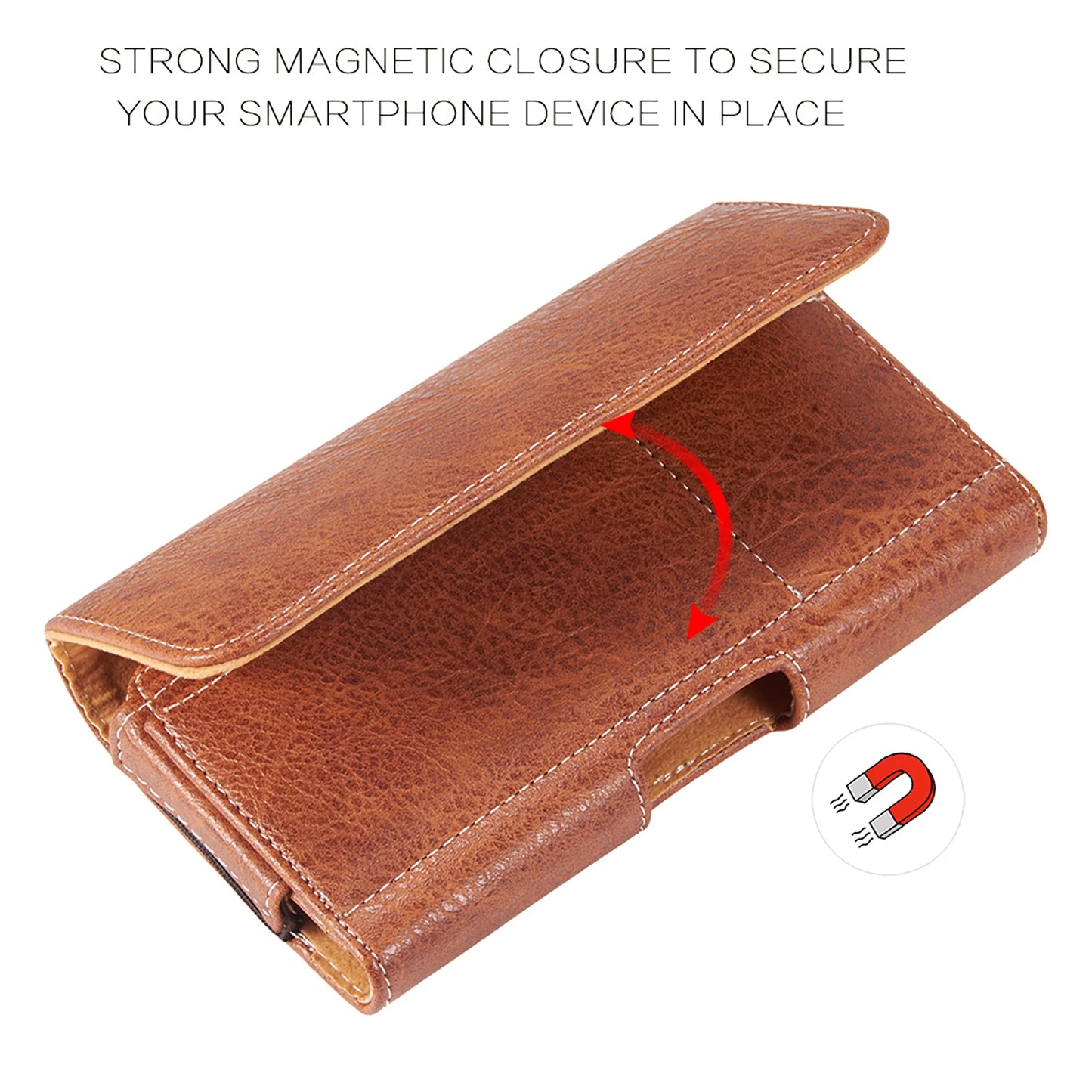 Universal wallet cellphone case belt mobile phone Holster 4.7/5.5/6.3 inch retro leather magnetic pouch