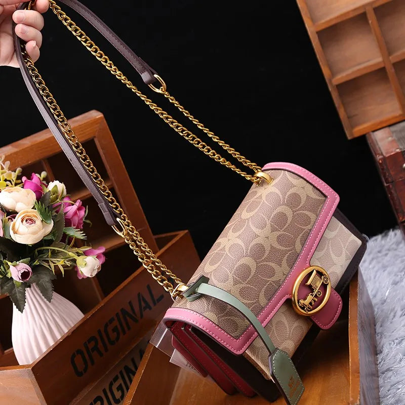 Light luxury women's high-end color contrast single shoulder underarm bag