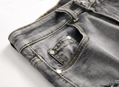 Men's Jeans Trend Denim Shorts Stretch Slim Hip Hop Classic
