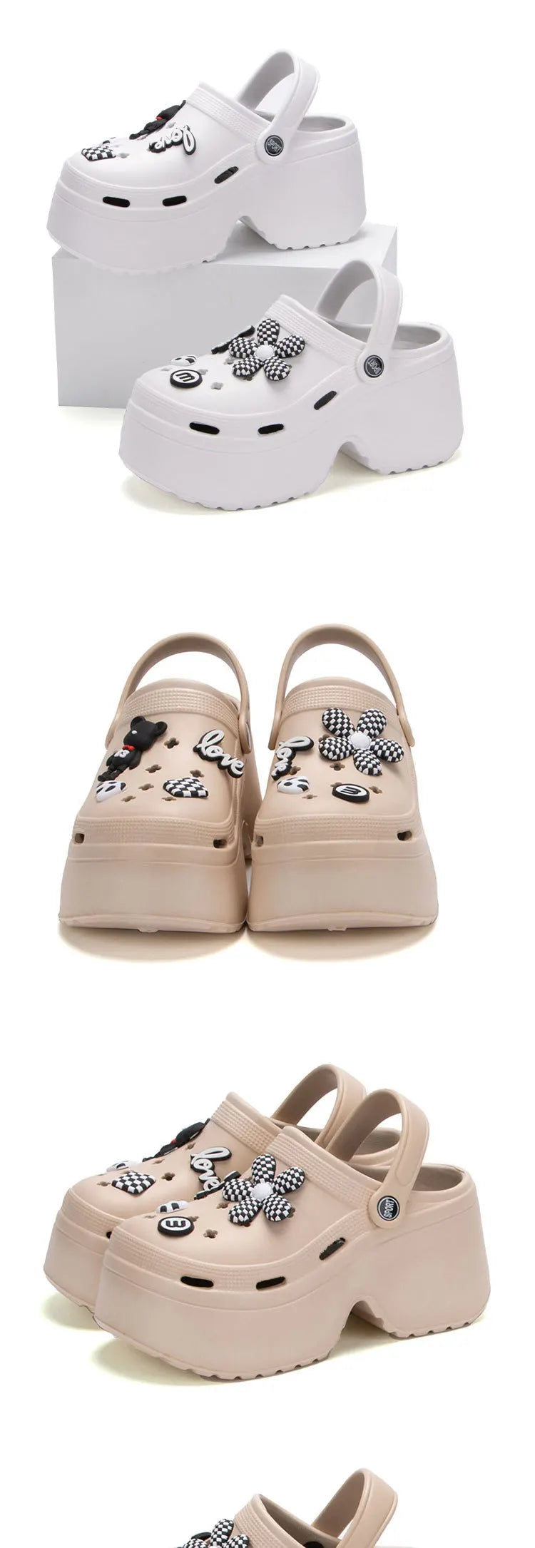 Slipper Clog Woman charm Sandal Flip Flops High Heel Platform Slides - Fashionqueene.com