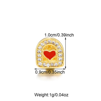 1PCS Hip Hop Single Teeth Grillz For Men Women Gold Silver Color Copper Grillz