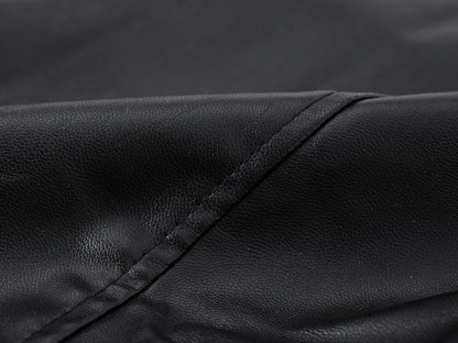 Men's Motorcycle Faux Leather Vest Sleeveless Collarless Waistcoat