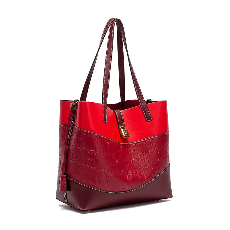 CHCH Women's Large Capacity Tote Bag Spring New Splicing Design Bag