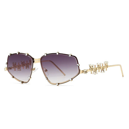 Designer Dimaond Street Sunglasses Women Crystal Irregular