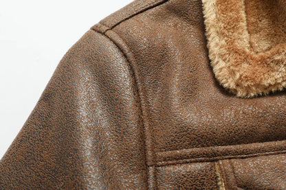 Men Suede Leather Coat High-quality Warm Jacket Casual Leather Jacket