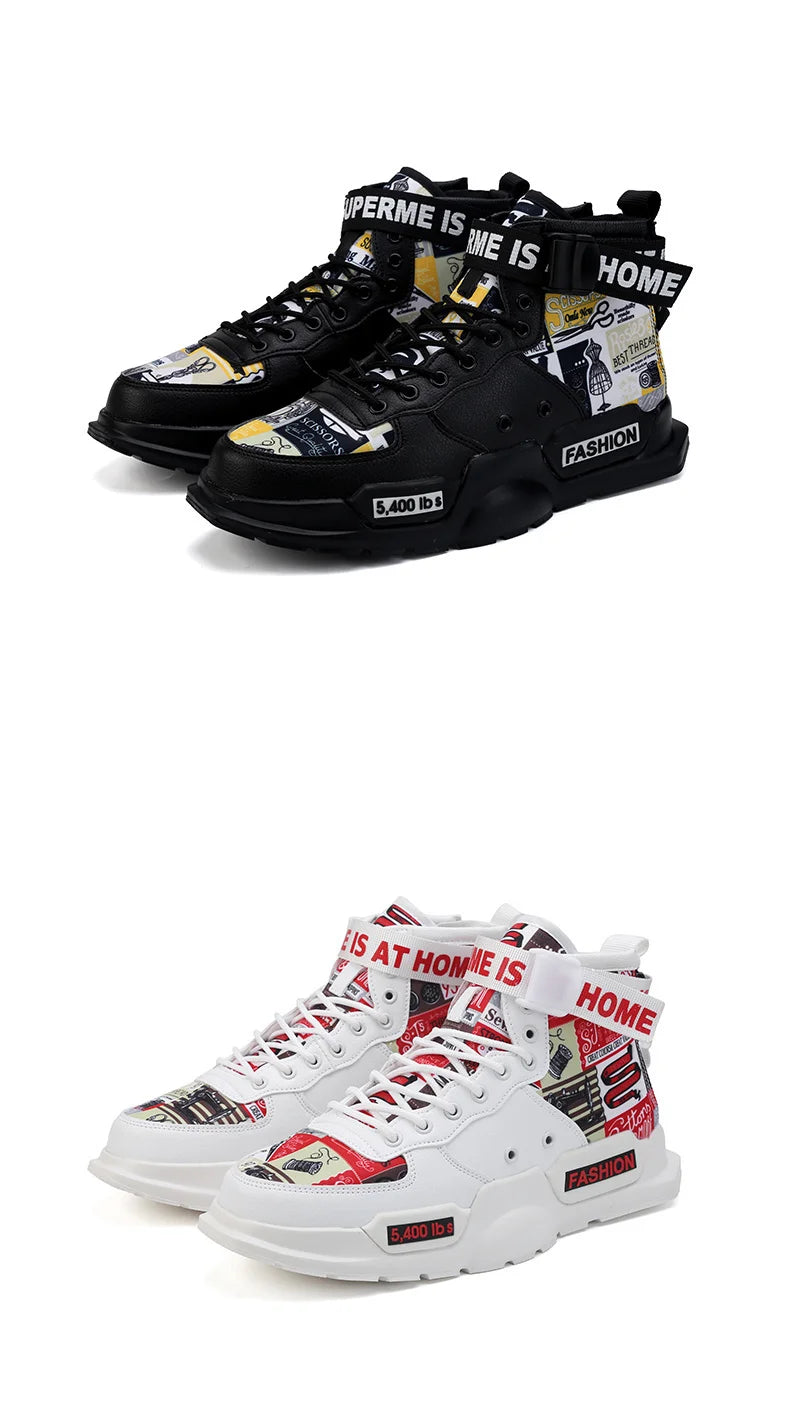 Men Shoes High Quality Sneakers Platform Breathable Lightweight Red Basket
