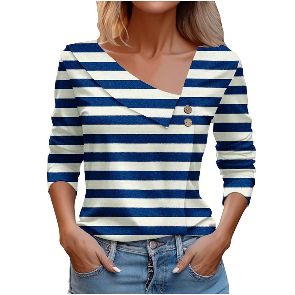 T Shirt For Women Fashion Long Sleeve Top White Floral Print Shirt