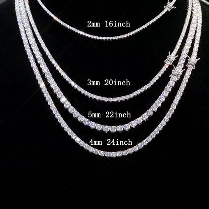 ICEBLING Iced Out Moissanite Tennis Chain Men Women Hip Hop Jewelry 925 Silver VVS Necklace with GRA Certificate