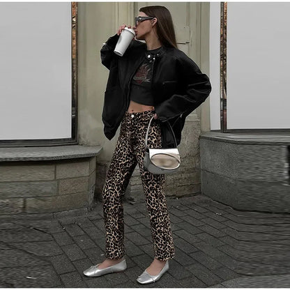 Animal Leopard Print Long Denim Women High Waist Straight Pencil Jeans Leopard print / M Leopard print / L Leopard print / XS Leopard print / M-Leopard print / L-Leopard print / XS-Leopard print / S-