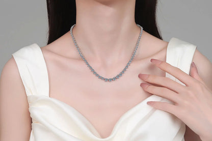 Gorgeous Full-Stone Luxury Layerable Necklace Women's PT950 Platinum 12Ct Moissanite - Starry river inlaid,platinum permanent