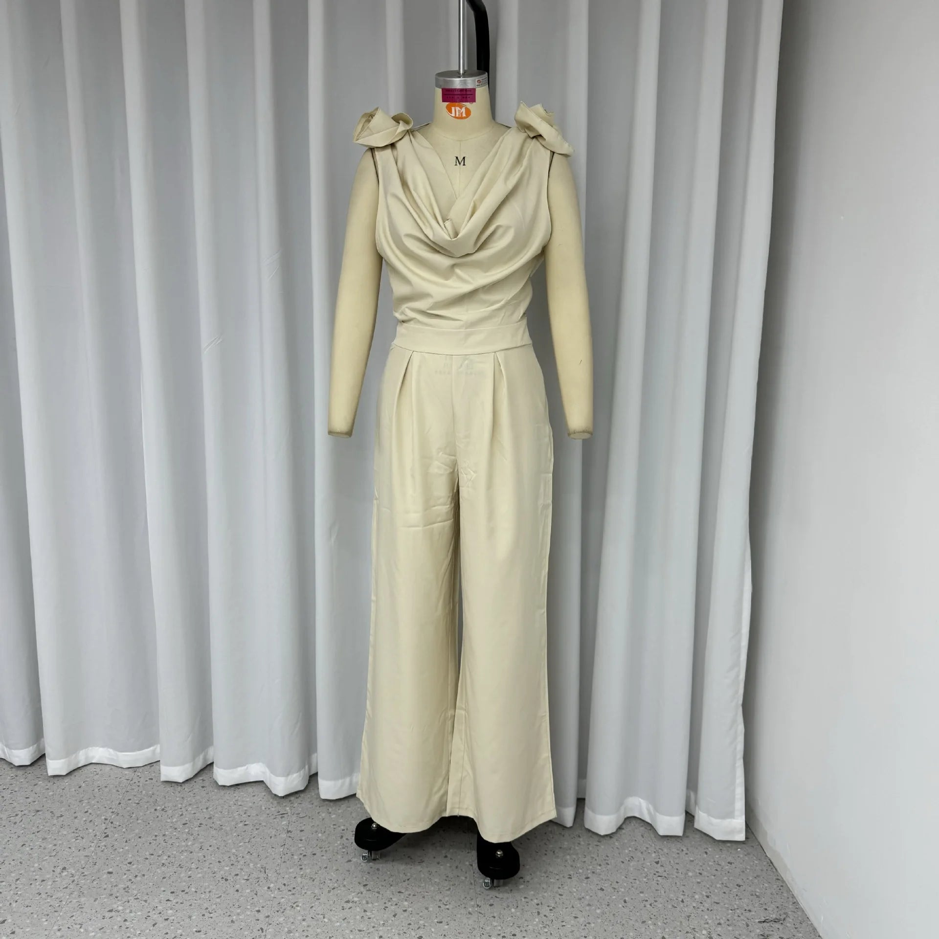 Fashion Jumpsuits for Women Casual Lace Up Slim Sleeveless Lady Office Wide Legs A / L A / XL A / S A / L-A / XL-A / S-A / M-