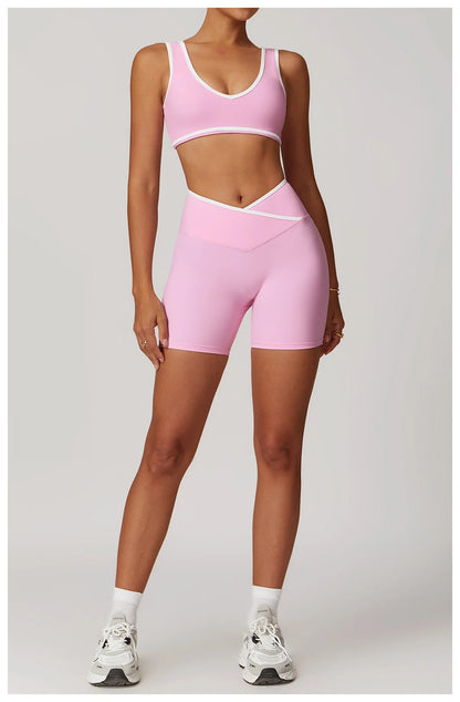 Yoga Set 2 Pieces Workout Outfits Fitness Sportswear Gym Tracksuit High Waist Leggings Sports Bra Athletic Wear Women Clothes