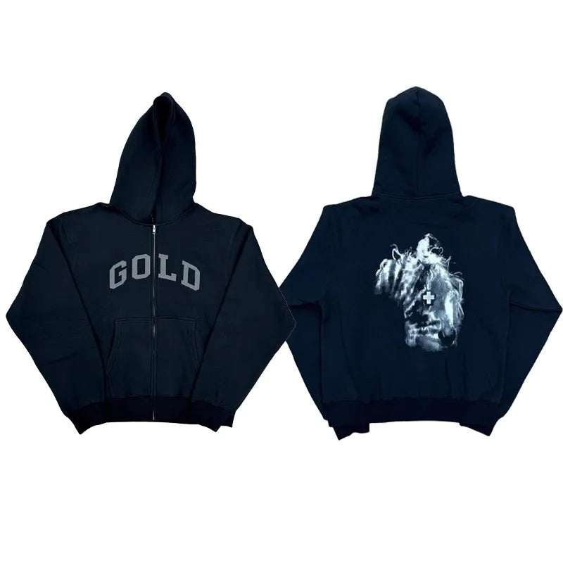 2025 2hollis US Tour Merch Gold Hoodie Limited edition printed hooded WY1414