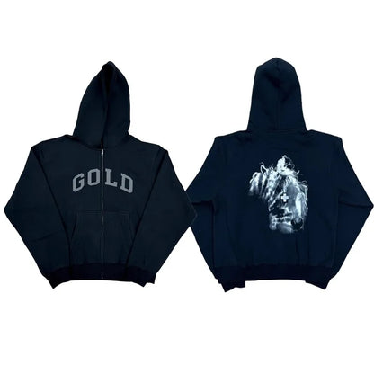 2025 2hollis US Tour Merch Gold Hoodie Limited edition printed hooded WY1414