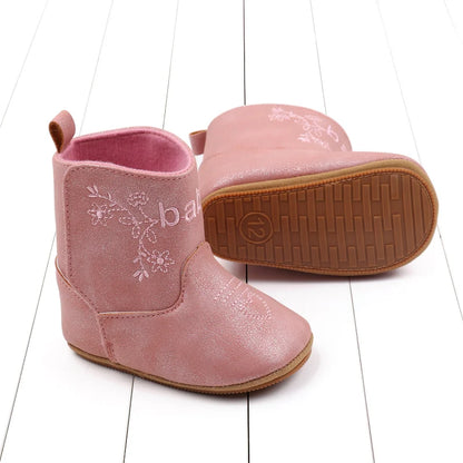 Baby Boots Made Of Soft PU and High-quality Cotton Short Boots With Rubber Soles and Anti Slip Baby