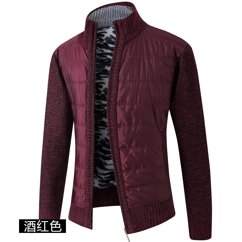 cardigan sweater men's padded leisure sweater men's sweater warm tide coat.