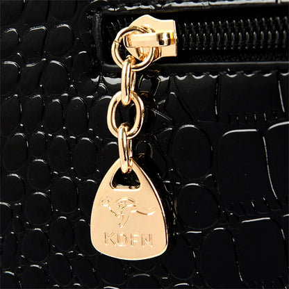 Luxury Patent Leather Handbags for Women Designer Crocodile Pattern Women's Shoulder Crossbody