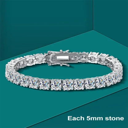 Real Moissanite Tennis Bracelet for Women Men 2.5-6.5mm Lab Diamond Bangle with Certificates 925 Sterling Silver Fine Jewelry