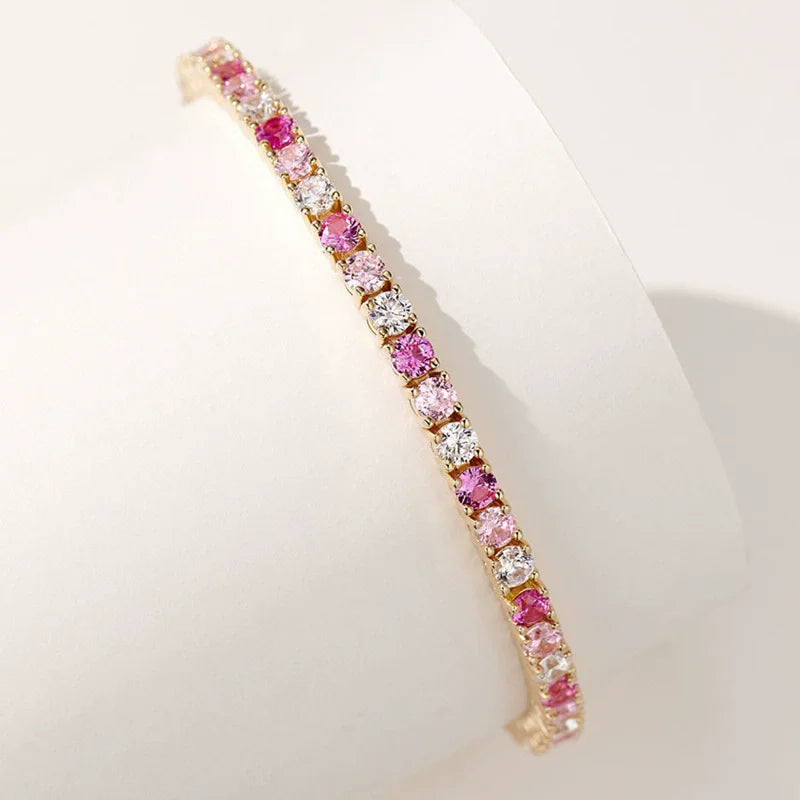 WUIHA 100% 925 Sterling Silver Lab Sapphire High Carbon Diamonds Gemstone Tennis Chain Bracelet Bangle Fine Jewelry Wholesale