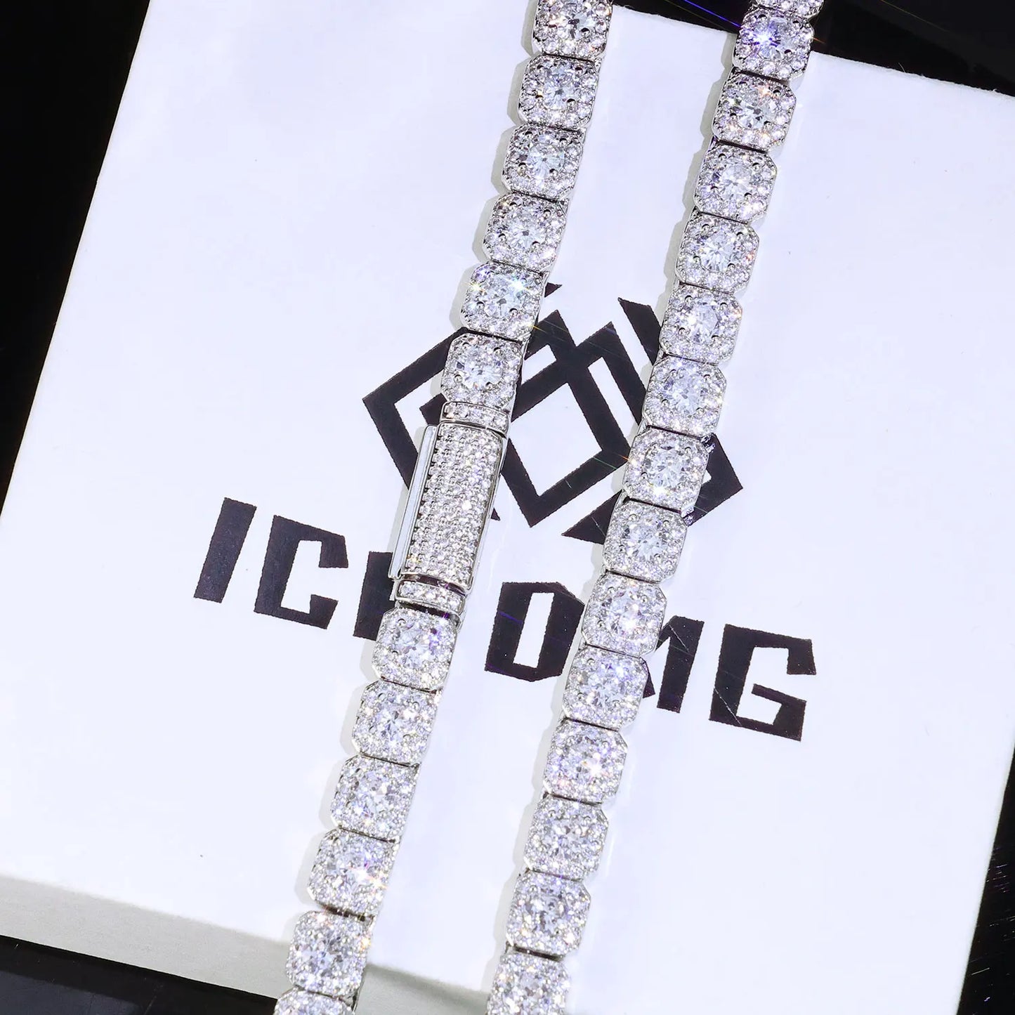 ICEOMG Hip Hop Jewelry 7mm Cluster Tennis Chain Necklace Shiny Diamond Thin Necklace Iced Out Chain for Man Women