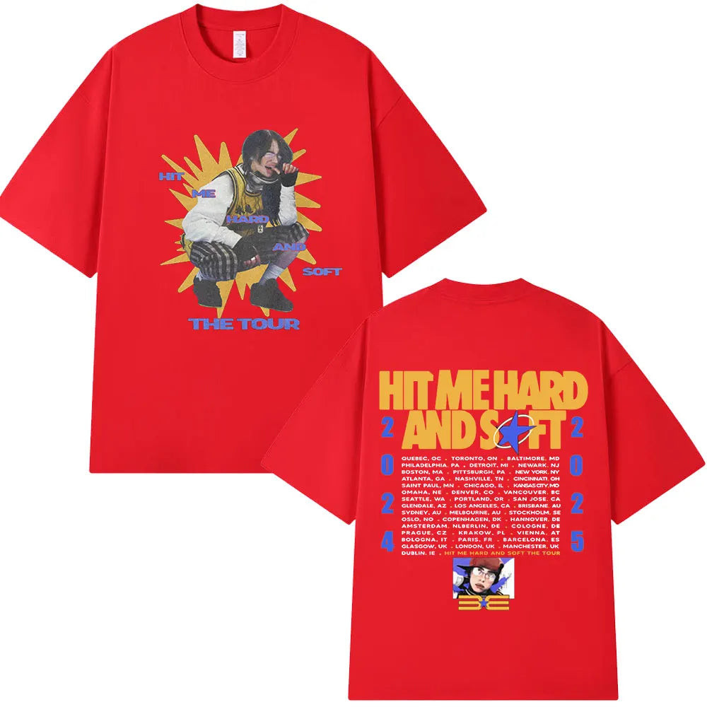 Hit Me Hard and Soft Tour 2024-2025 T Shirt Men Women Fashion Hip Hop T Shirts Cotton Loose Cozy Short Sleeve T-shirts Fans Gift