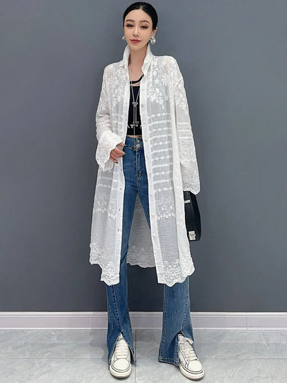 Long Sleeve Blouse Sunscreen Overcoat Trendy Casual Loose Women's Long Shirt