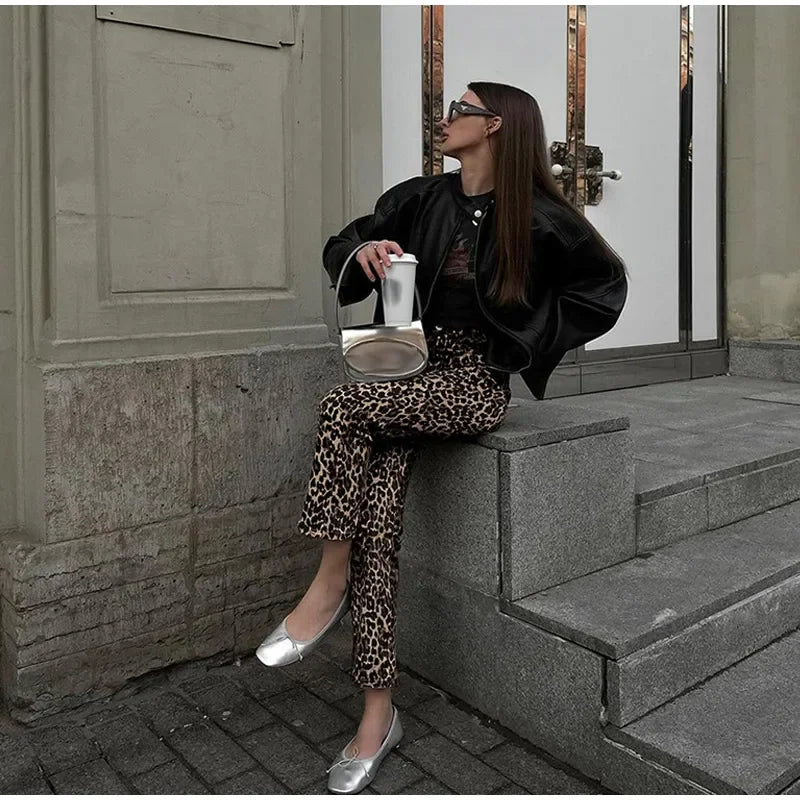 Animal Leopard Print Long Denim Women High Waist Straight Pencil Jeans Leopard print / M Leopard print / L Leopard print / XS Leopard print / M-Leopard print / L-Leopard print / XS-Leopard print / S-