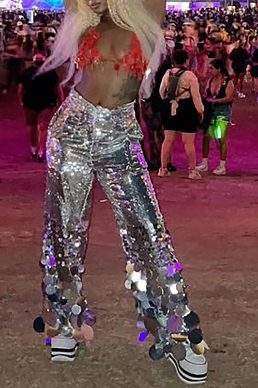 Plus Size Party Pant Silver Straight Leg Asymmetrical Sequin Pant High Waist Flare Pant Trousers Spring Silver / XL Silver / L Gold / 5XL Silver / XL-Silver / L-Gold / 5XL-Gold / 4XL-Gold / XL-Gold / L-Gold / XXXL-Gold / XXL-Silver / XXXL-Silver / XXL-Silver / 5XL-Silver / 4XL-