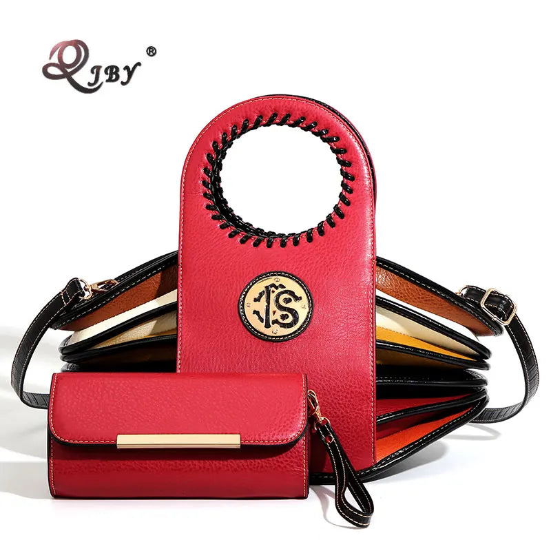 Shoulder Bag High-end Leather Purse Large Capacity Top Handle Crossbody