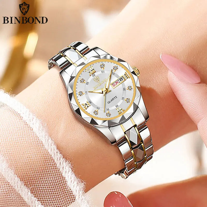 Watches Luxury Ladies Quartz Watch Waterproof Luminous Date Stainless Stain Wristwatch