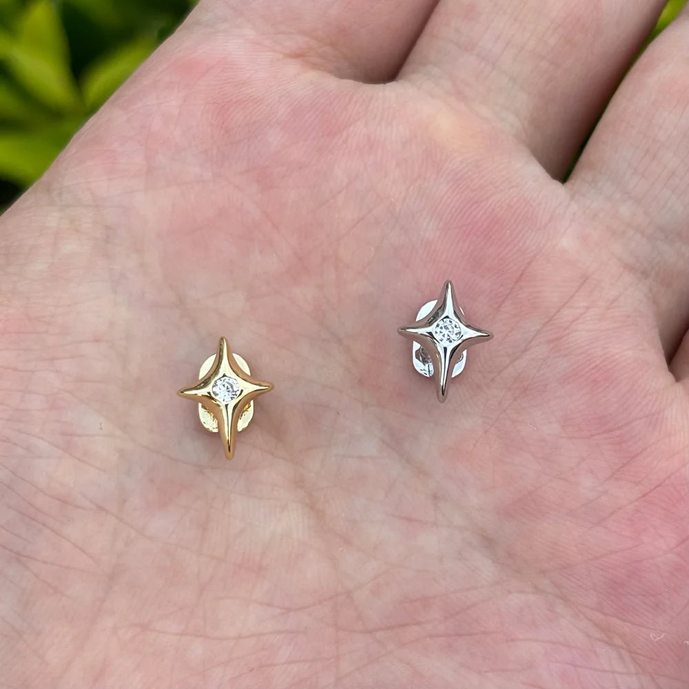 Cute CZ Stone Star Teeth Grillz Braces Gold Color Y2K Elegant Shiny Zircon Tooth Caps